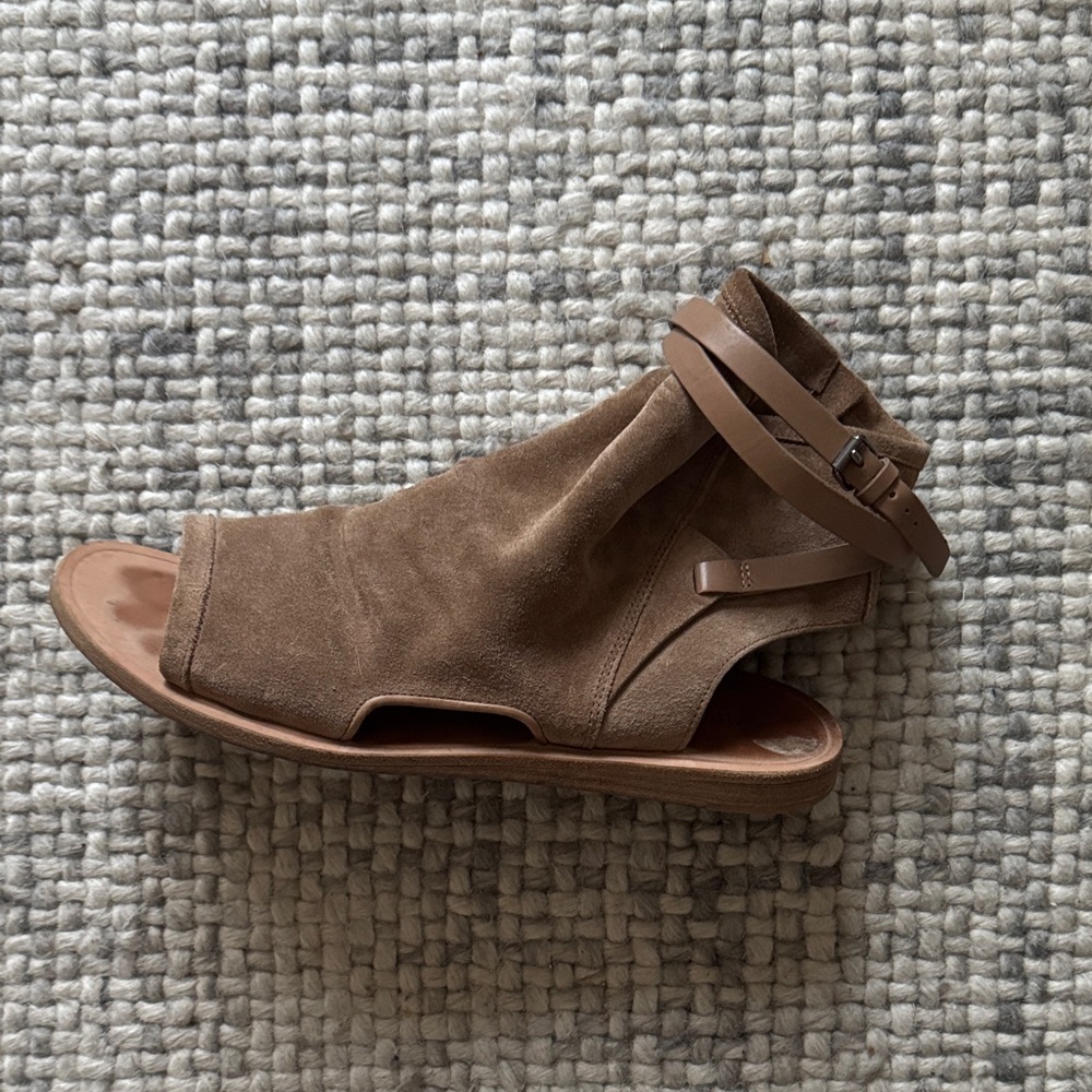Vince Brown Sandals with Peep Toe and Ankle Strap